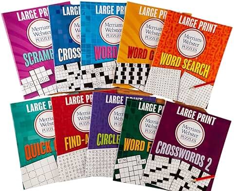 Large Print Merriam-Webster Puzzles 10 Booklet Set (Brain Games Large Print) - Product Image
