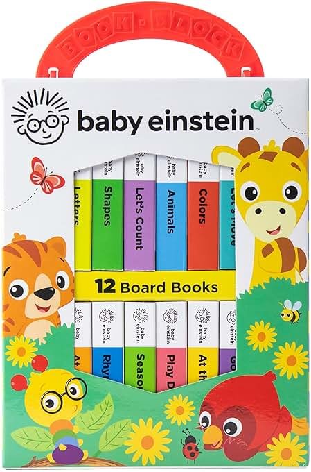 Baby Einstein - My First Library Board Book Block 12-Book Set - First Words, Alphabet, Numbers, and More! - PI Kids - Product Image