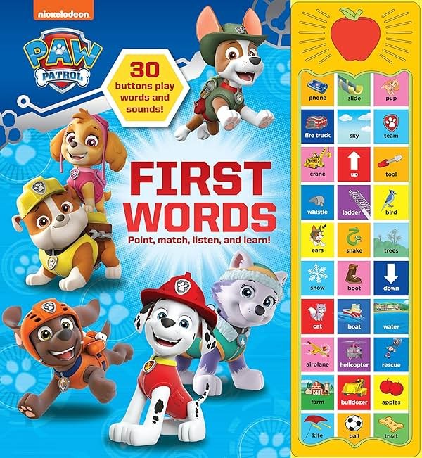 PAW Patrol Chase, Skye, Marshall, and More! First Words 30-Button Sound Book Great for Early Learning PI Kids - Product Image