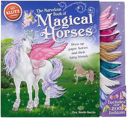 Klutz The Marvelous Book of Magical Horses: Dress Up Paper Horses & Their Fairy Friends Book , 10.25" Length x 0.75" Width x 9.5" Height - Product Image