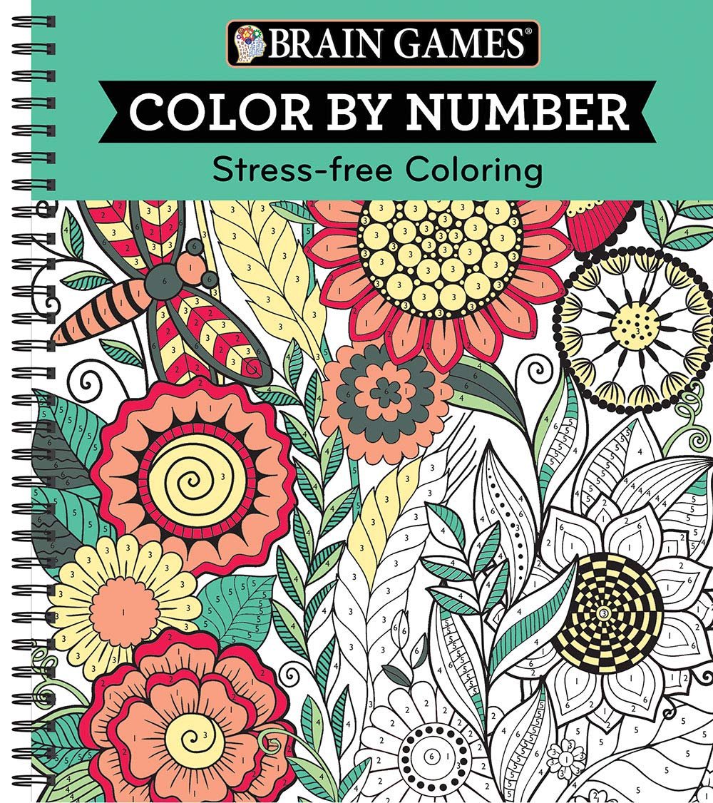 Brain Games - Color by Number: Stress-Free Coloring (Green) - Product Image