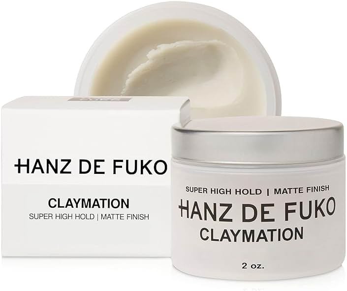 Hanz de Fuko Claymation – Premium Men’s Hair Styling Clay for a Super High Hold, Matte Finish – Clay & Wax Hybrid, Ideal Texture Product for Straight, Wavy and Thick Hair Types – 2 oz, Travel Size - Product Image