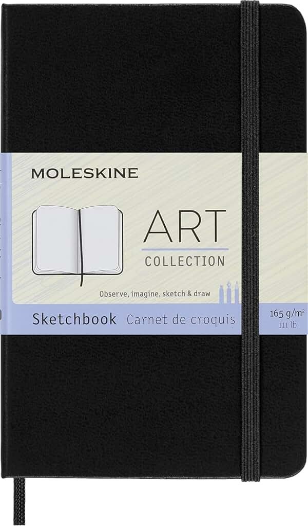 Moleskine Art Sketchbook, Hard Cover, Pocket (3.5" x 5.5") Plain/Blank, Black, 80 Pages - Product Image
