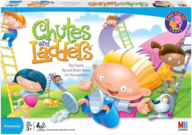 Hasbro Gaming Chutes and Ladders Board Game | 2 to 4 Players | Back to School Gifts for Kids | Preschool Classroom Games | Ages 3+ (Amazon Exclusive) - Product Image
