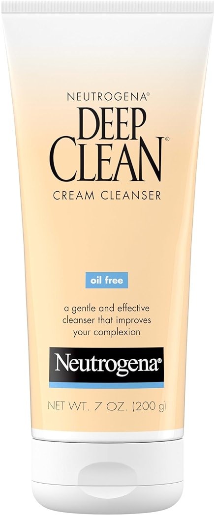 Neutrogena Deep Clean Daily Facial Cream Cleanser with Beta Hydroxy Acid to Remove Dirt, Oil & Makeup, Alcohol-Free, Oil-Free & Non-Comedogenic, 7 fl. oz - Product Image