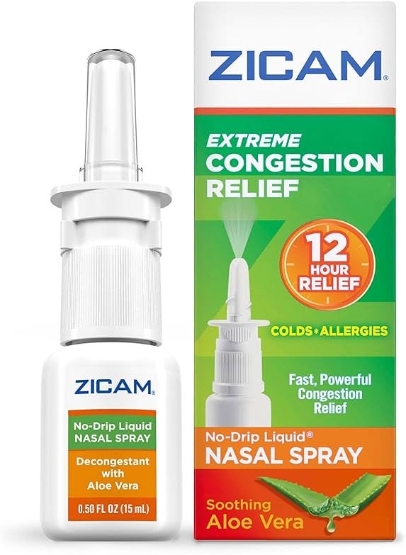 Zicam Extreme Congestion Relief No-Drip Nasal Spray with Soothing Aloe Vera, 0.5 oz - Product Image