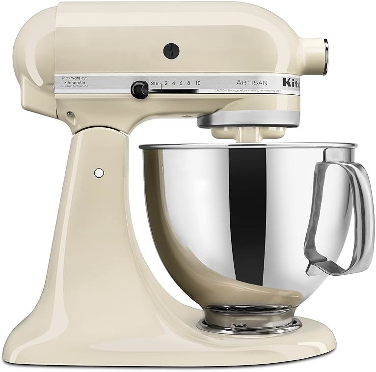 KitchenAid Artisan Series 5 Quart Tilt Head Stand Mixer with Pouring Shield KSM150PS, Almond Cream - Product Image
