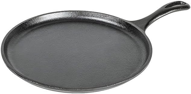 Lodge Round Seasoned Cast Iron Griddle 10.5 Inches - Round-Shaped, Pre-Seasoned Iron Griddle Pan - Non-Toxic, PFAS-Free Cookware - Compatible with Stovetop, Oven, Grill, or Campfire | camping-cooking-utensils - Product Image