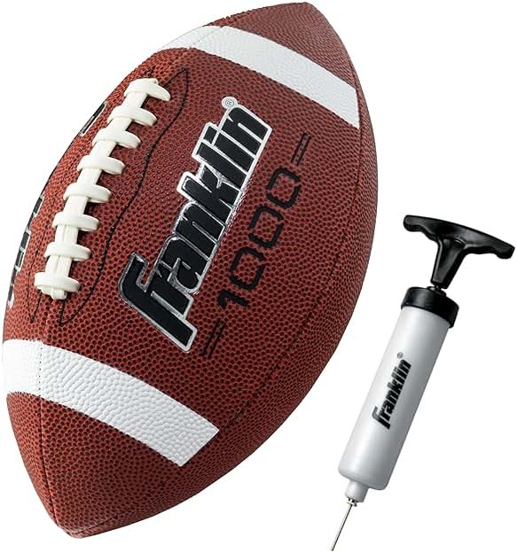 Franklin Sports Youth + Adult Footballs - Extra Grip 1000 Official Size, Junior + Pee Wee Kids - 1 + 12 Packs - Product Image