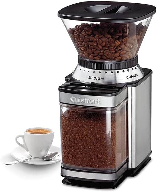 Cuisinart Coffee Grinder, Electric One-Touch Automatic Burr Coffee Grinder with 18-Position Grind Selector, Cup Size Selector for 4 – 18 Cups, DBM-8P1, Black Stainless - Product Image