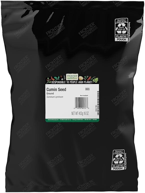 Frontier Co-op Cumin Seed, 1lb Bulk Bag, Ground Cumin Seasoning - Robust Flavor - Perfect Powder for Chili, Soups, Stews, Curries and More - Product Image