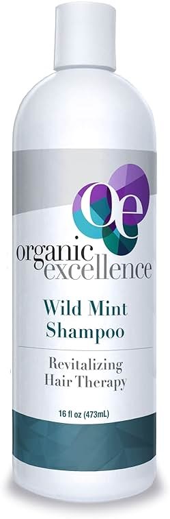 Organic Excellence Natural Organic Shampoo, Wild Mint & Rosemary, Chemical Free, Plant-Based, Toxin-Free, Cruelty-Free, Certified Herbs & Oils For Healthy Full-Bodied Hair 16 fl. oz - Product Image