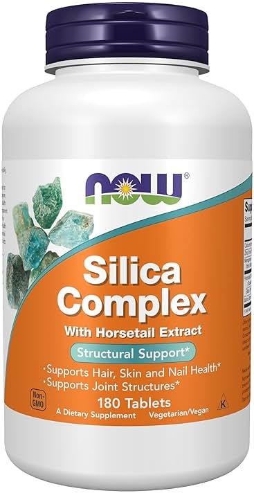 NOW Foods Supplements, Silica Complex with Horsetail Extract, Supports Hair, Skin and Nail Health*, Structural Support*, 180 Tablets - Product Image