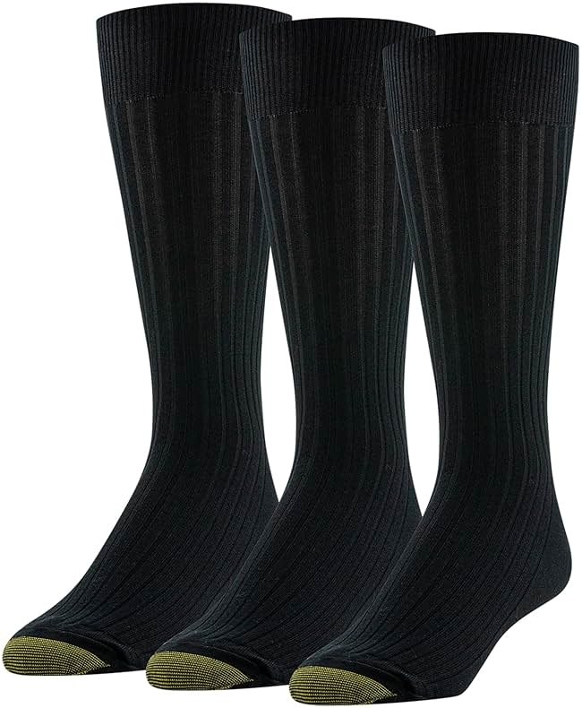 GOLDTOE Men's Classic Canterbury Crew Dress Socks, 3-Pairs - Product Image