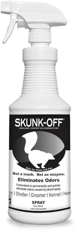 Skunk Off Odor eliminator pet spray 32oz - Safe for head & face - Ready to use skunk odor remover. Non-enzymatic formula safe for pets & people. - Product Image