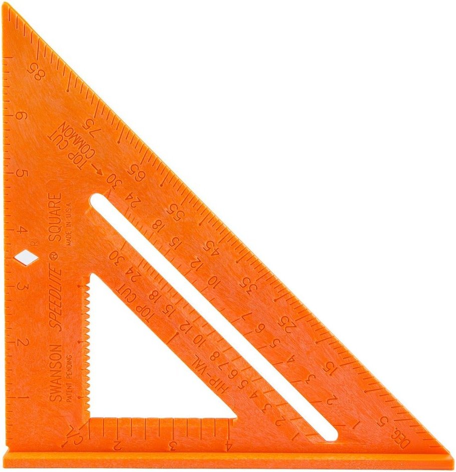 Swanson Tool Co T0118 8 inch Orange Composite Speedlite Speed Square Layout Tool, made of High Impact Polystyrene - Product Image