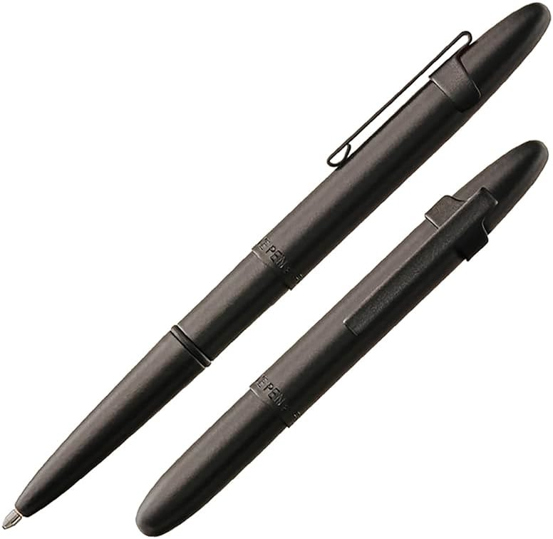 Fisher Space Pen Matte Black Bullet Pen, Pressurized Ballpoint Pen, Compact Size, Writes Upside Down, Extreme Temperatures, Smooth Black Ink, Medium Point, Pocket Clip, Gift Box, Made in the USA - Product Image