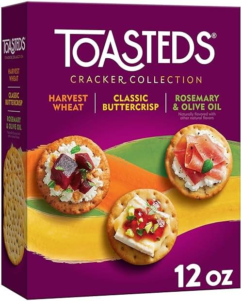 Toasteds Crackers, Cracker Collection, Lunch Snacks, Variety Pack, 12oz Box (1 Box) - Product Image