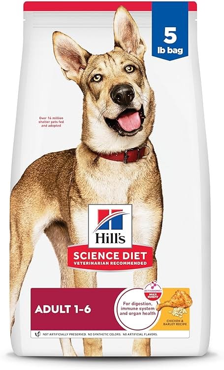 Hill's Science Diet Adult 1-6 Dry Dog Food, Chicken & Barley, 5 lb. Bag - Product Image