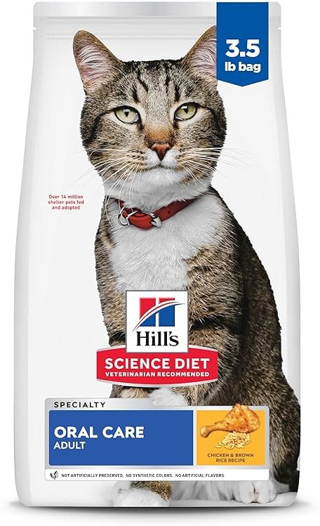 Hill's Science Diet Adult Oral Care Dry Cat Food, Chicken, 3.5 lb. Bag - Product Image