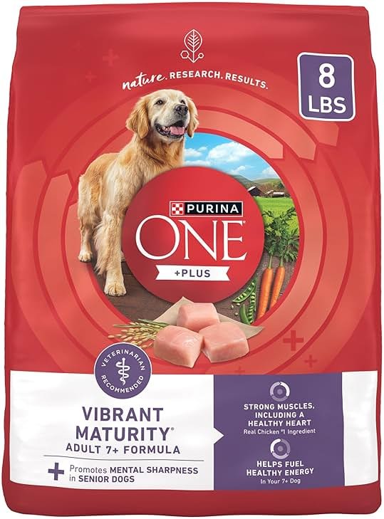 Purina ONE High Protein Dry Senior Dog Food Plus Vibrant Maturity Adult 7 Plus Formula - 8 lb. Bag - Product Image
