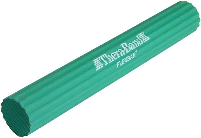 THERABAND FlexBar Resistance Bar, Medium, Green Flex Therapy Bar for Physical Therapy, Wrist & Forearm Exercise Equipment, Non Slip Grip, Compact Design - Product Image