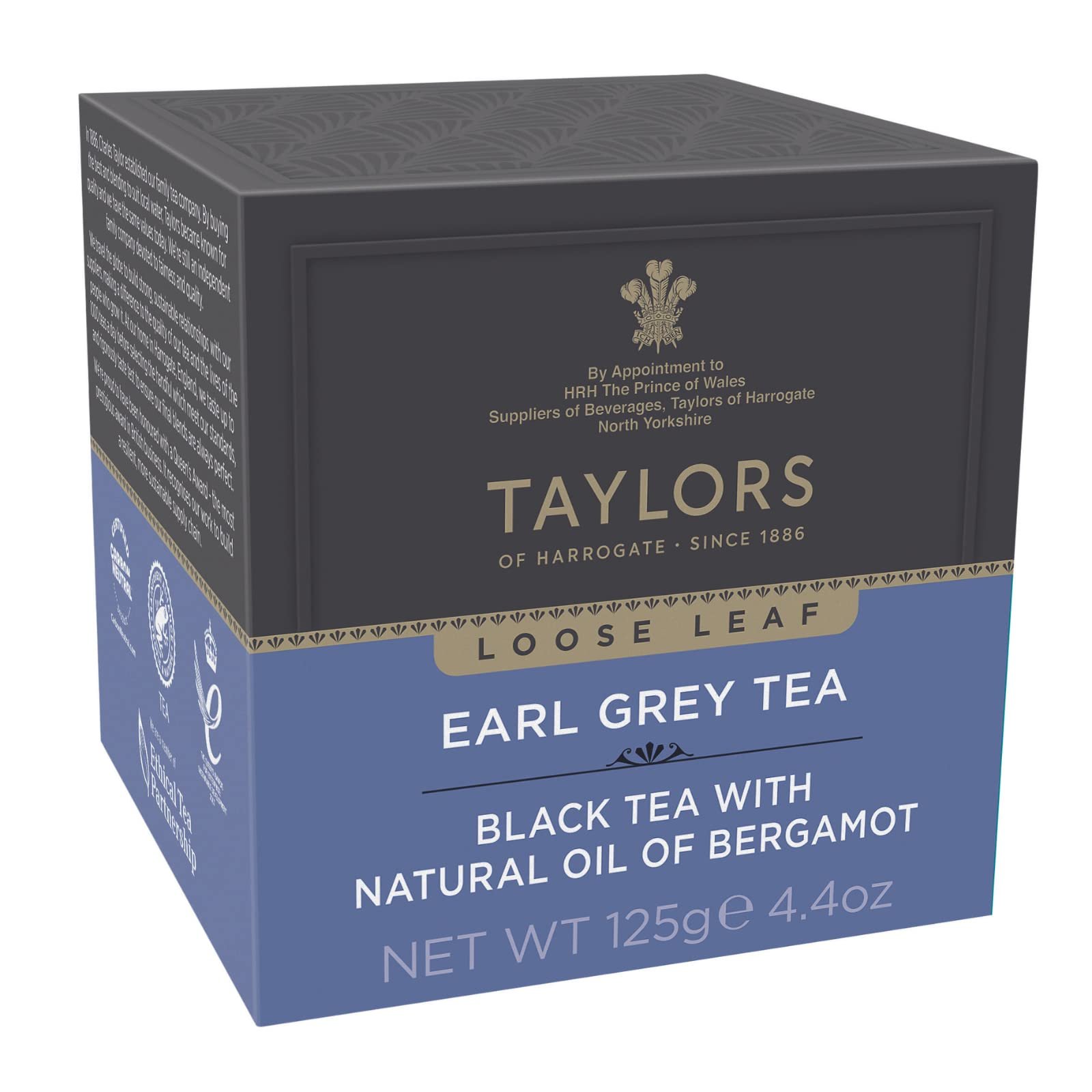 Taylors of Harrogate Earl Grey, Loose Leaf, 4.41 Ounce Carton (Pack of 1), Fragrant, Delicate & Light, Caffeinated, Premium Whole Leaf Tea - Product Image