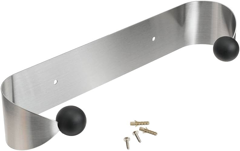 Prodyne Under Cabinet Paper Towel Holder, Silver and Black Small - Product Image