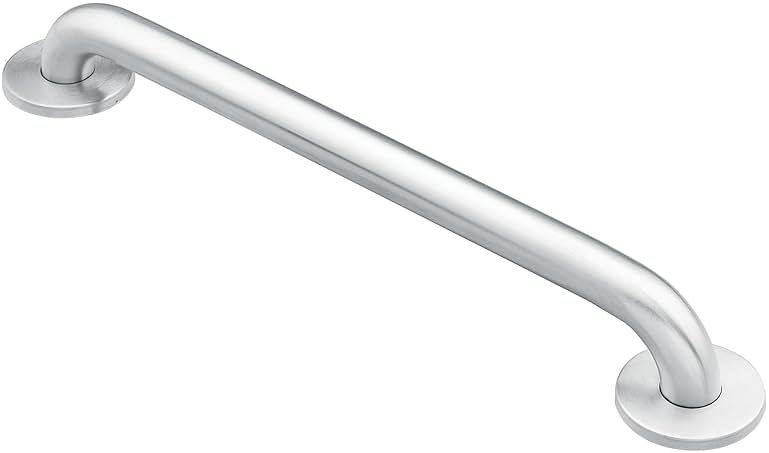 Moen Home Care Bathroom Safety 24 Inch Stainless Steel Handicap Grab Bar for Bathtub and Shower, Heavy Duty Handle, Elderly Assistance Product with Concealed Screws, 8724 - Product Image