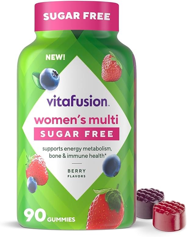 Vitafusion Women’s Sugar Free Daily Multivitamin Supplement, Keto Diet Friendly Adult Gummy Vitamin for Energy, Bone & Immune Support*, 90 Count - Product Image