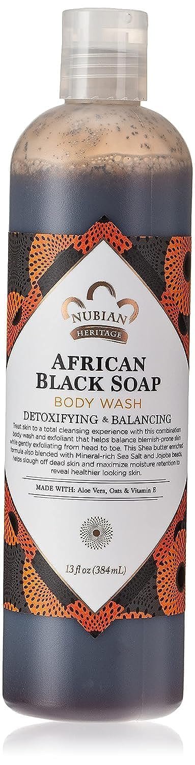 Nubian Heritage Body Wash, African Black Soap, 13 Fluid Ounce - Product Image