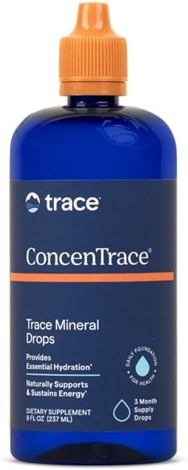 Trace Minerals ConcenTrace Trace Mineral Drops | Supports Energy, Digestion, Bone Health & Hydration, 70+ Ionic Trace Minerals w/Magnesium, Chloride & Potassium | Keto, Vegan & Non-GMO | 96 Servings - Product Image