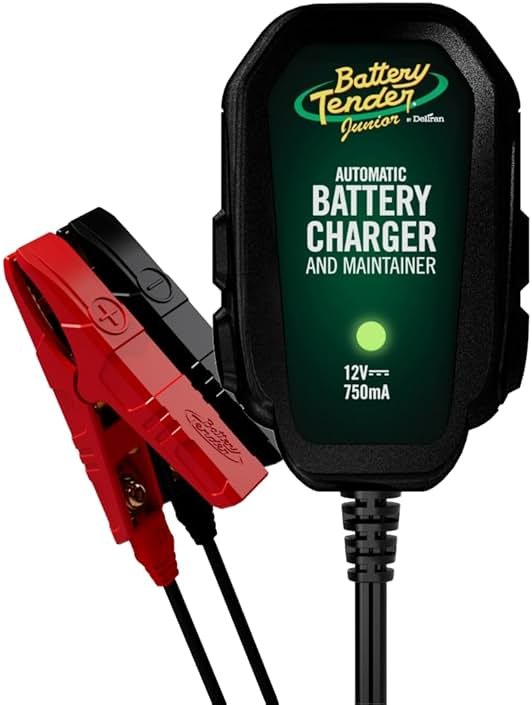 Battery Tender Junior 12V, 750mA Charger and Maintainer: Automatic 12V Powersports for Motorcycle, ATVs, and More - Smarter Than a Trickle Charger - 021-0123 - Product Image