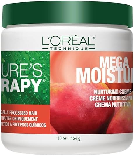 L'Oréal Technique Nature's Therapy Mega Moisture Hair Mask - Deep Conditioning & Detangling Crème, Softens and Adds Hair Shine With Botanical Extracts, For All Hair Types - Product Image