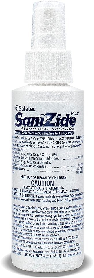 Safetec Sanizide Plus, 4 oz. Spray Bottle (24 Bottles/case) - Product Image