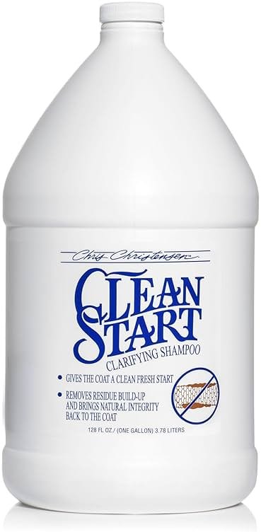Chris Christensen Clean Start Dog Shampoo, Groom Like a Professional, Pro-Vitamin Deep Cleansing Formula, Preserves Natural Oils, Removes Build Up from Other conditioners, All Coat Types, Made in USA - Product Image