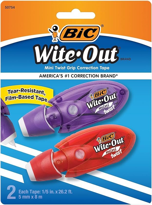 BIC Wite-Out Brand EZ Correct Correction Tape, White, 2-Count - Product Image