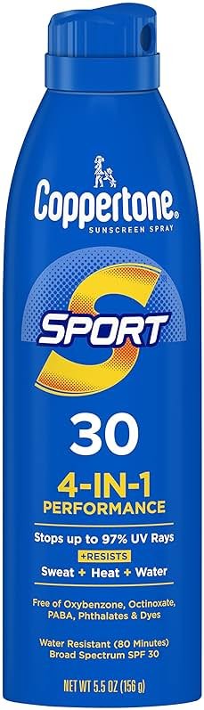 Coppertone Sport Sunscreen Spray SPF 30, Water Resistant Spray Sunscreen for Body, 5.5 Oz (Packaging May Vary) - Product Image