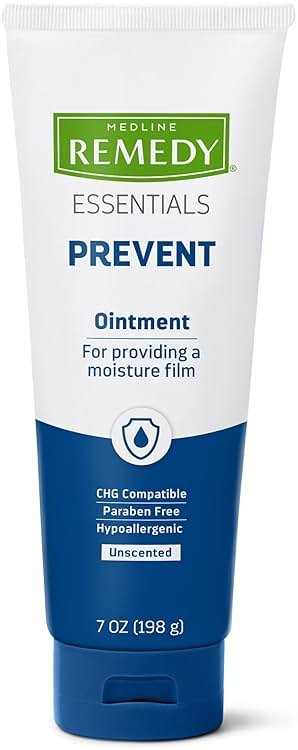 Medline Remedy Essentials Ointment (7 oz Tube), Unscented, Moisturizing Breathable Film, Aloe, Vitamins A, D & E, Soothing Incontinence Care for Adults & Elderly, Hypoallergenic, Paraben Free - Product Image