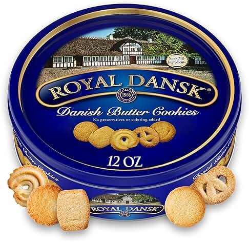Royal Dansk Danish Butter Cookies, Premium Assorted Cookies in Gift Tin, Great for Sharing and Gifting, 12 oz - Product Image