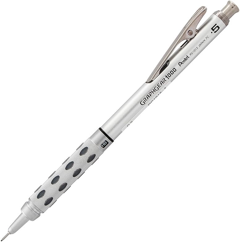 Pentel GraphGear 1000 Mechanical Pencil, (0.5mm) Point Size, Black Barrel, 1 Each (PG1015A) - Product Image