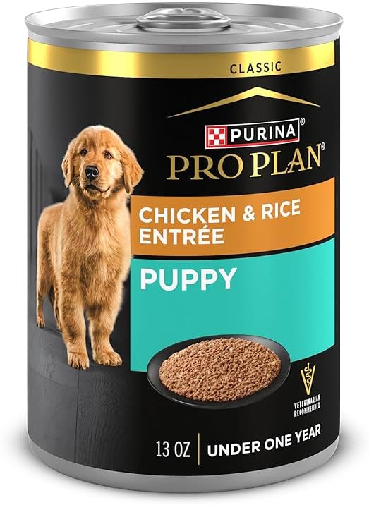 Purina Pro Plan Wet Puppy Food Pate, Wet Food Classic Chicken and Rice Entrée - (Pack of 12) 13 oz. Cans - Product Image