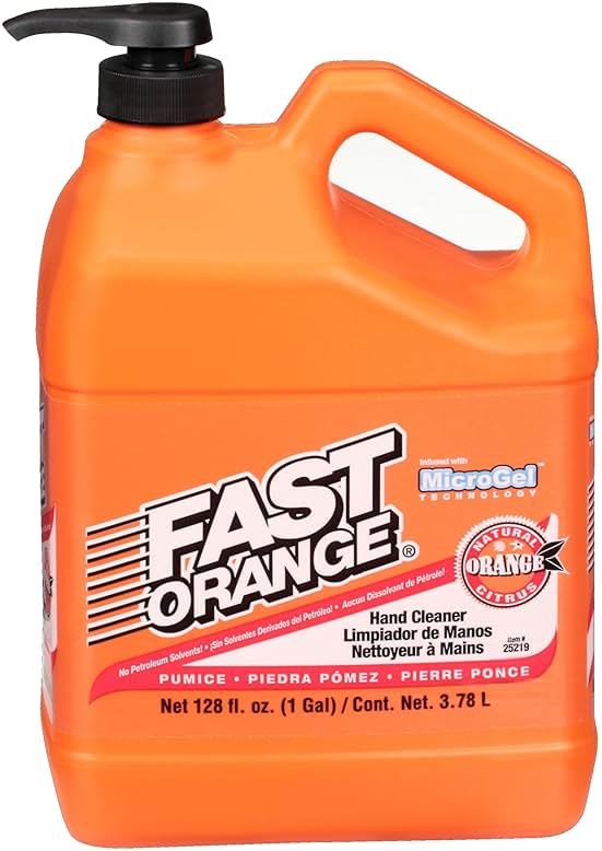 Fast Orange 25219 Pumice Lotion, Heavy Duty Hand Cleaner, Natural Citrus Scent, Waterless Cleaner for Mechanics, Strong Grease Fighter, 1 Gallon - Product Image