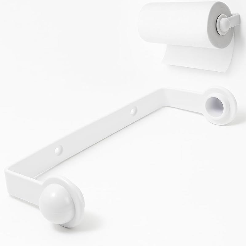 Spectrum Paper Towel Holder for Under Cabinet - Hanging Wall Mount Paper Towel Holder for Kitchen - Easy-to-Use Fits Standard & Jumbo Rolls - Minimalist Paper Towel Roll Rack - Product Image