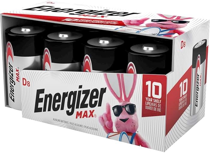 Energizer D Batteries, D Cell Battery Premium Alkaline, 8 Count - Product Image