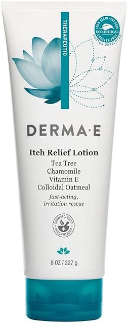Derma E Itch Relief Lotion – Anti-Itch for Dry Skin – Soothing Itchy Skin Cream – Lightweight Body Lotion Calms and Moisturizes, 8 oz - Product Image