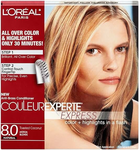 L'Oreal Paris Couleur Experte 2-Step Home Hair Color and Highlights Kit, Toasted Coconut - Product Image