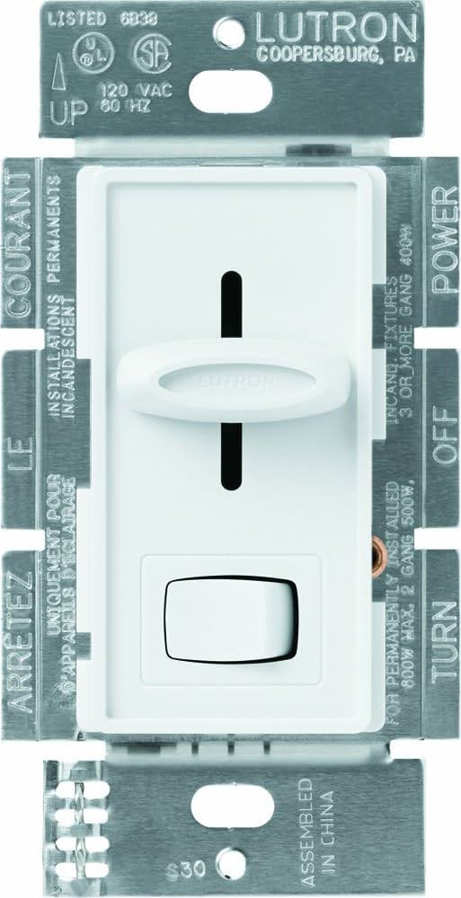 Lutron Skylark Preset Dimmer, 1000-Watt Incandescent, Single-Pole, S-10P-WH, White - Product Image