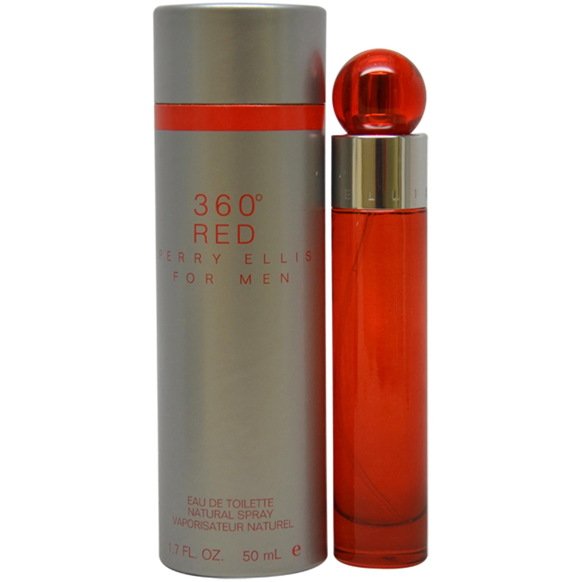 Perry Ellis 360° Red Eau De Toilette Spray for Men - Mens Cologne, Long Lasting Perfume, EDT, Fragrance with Notes of Clove, Cinnamon & Patchouli - 1.7 fl oz (50 mL) - Product Image