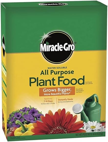 Miracle-Gro Water Soluble All Purpose Plant Food - Fertilizer For All Indoor or Outdoor Plants including Roses, Flowers, Vegetables, Houseplants, Trees, and Shrubs, 10 lbs. - Product Image